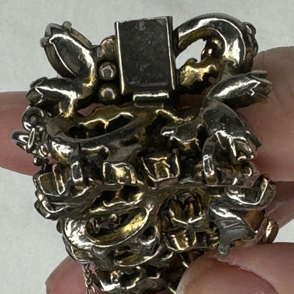 Vintage HOLLY CRAFT blue rhinestone bracelet 1952 great condition safety clasp - Picture 8 of 14